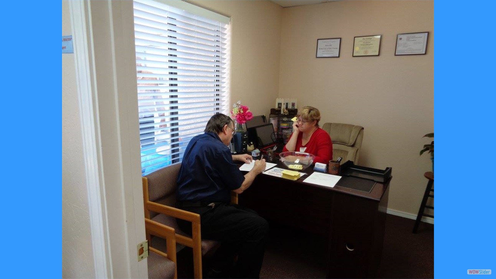 Helen taking info for a CMA